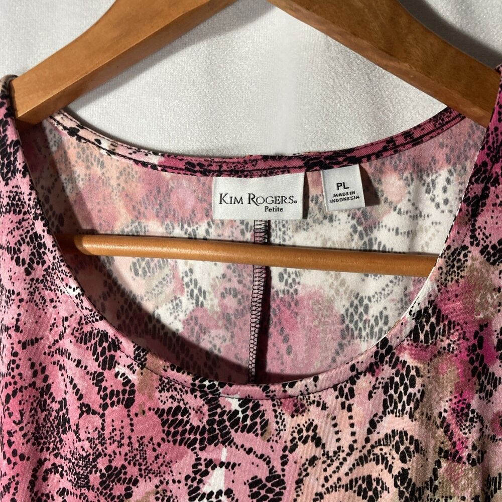 KIM ROGERS dress PL multicolor floral scoop neck dolman sleeves a-line - Picture 5 of 9